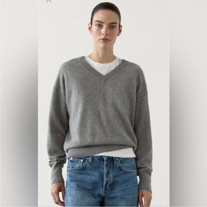 Nordstrom 100% Pashmina Cashmere Made in Nepal Sweater Blue/Grey Long Sleeve L